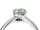 White gold Fancy Green Oval Cut Diamond Solitaire Engagement Ring with Classic Band and Four-Prong Setting_16