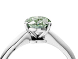White gold Fancy Green Oval Cut Diamond Solitaire Engagement Ring with Classic Band and Four-Prong Setting_52