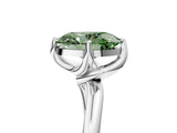 White gold Fancy Green Oval Cut Diamond Solitaire Engagement Ring with Four-Prong Setting and Classic Band_25