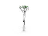 White gold Fancy Green Oval Cut Diamond Solitaire Engagement Ring with Four-Prong Setting and Classic Band_59