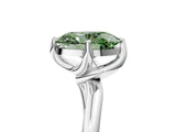 White gold Fancy Green Oval Cut Diamond Solitaire Engagement Ring with Four-Prong Setting and Classic Band_62