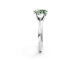 White gold Fancy Green Oval Cut Diamond Solitaire Engagement Ring with Round Band and Four-Prong Setting_208