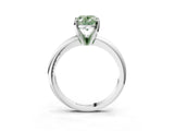White gold Fancy Green Oval Cut Diamond Solitaire Engagement Ring with Round Band and Four-Prong Setting_209