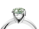 White gold Fancy Green Oval Cut Diamond Solitaire Engagement Ring with Round Band and Four-Prong Setting_211