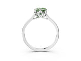 White gold Fancy Green Oval Cut Diamond Solitaire Ring with Flower Prong Setting and Classic Band_35