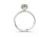 White gold Fancy Green Oval Cut Diamond Solitaire Ring with Four-Prong Setting and Pavé Band_18