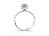 White gold Fancy Green Oval Cut Diamond Solitaire Ring with Four-Prong Setting and Pavé Band_24
