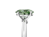 White gold Fancy Green Oval Cut Diamond Solitaire Ring with Six-Prong Setting and Classic Band_320