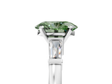 White gold Fancy Green Oval  Cut Diamond Solitaire Ring with Tapered Baguette Accents and Four-Prong Setting_79