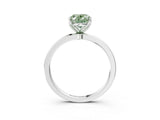 White gold Fancy Green Oval Cut Diamond Solitaire Ring with Thin Band and Prong Setting_21