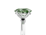 White gold Fancy Green Oval Cut Diamond Solitaire Ring with Thin Band and Prong Setting_23