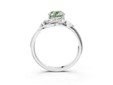 White gold Fancy Green Oval Cut Diamond Solitaire Ring with Twist Band and Four-Prong Setting_83