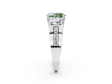 White gold Fancy Green Oval Cut Diamond Three-Stone Ring with Channel Set Band and Four-Prong Setting_63