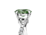 White gold Fancy Green Oval  Cut Diamond Twist Band Solitaire with Prong Setting_60