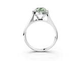 White gold Fancy Green Oval  Cut Halo Solitaire Engagement Ring with Square Band and Four-Prong Setting_15