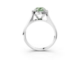 White gold Fancy Green Oval  Cut Halo Solitaire Engagement Ring with Square Band and Four-Prong Setting_87