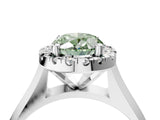 White gold Fancy Green Oval  Cut Halo Solitaire Engagement Ring with Square Band and Four-Prong Setting_88
