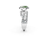 White gold Fancy Green Oval  Cut Halo Split Shank Prong Setting Ring_53