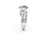 White gold Fancy Green Oval  Cut Halo Split Shank Prong Setting Ring_65