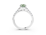 White gold Fancy Green Oval  Cut Pavé Band Solitaire Ring with Four-Prong Setting_28