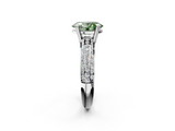 White gold Fancy Green Oval  Cut Pave Diamond Engagement Ring with Channel Set Band and Four-Prong Setting_22