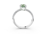 White gold Fancy Green Oval  Cut Pave Diamond Engagement Ring with Channel Set Band and Four-Prong Setting_23