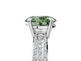 White gold Fancy Green Oval  Cut Pave Diamond Engagement Ring with Channel Set Band and Four-Prong Setting_25