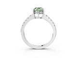 White gold Fancy Green Oval Cut Solitaire Diamond Engagement Ring with Pavé Band and Six-Prong Setting_15