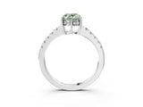 White gold Fancy Green Oval Cut Solitaire Diamond Engagement Ring with Pavé Band and Six-Prong Setting_27
