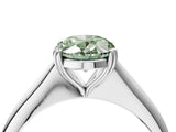 White gold Fancy Green Oval Cut Solitaire Diamond Ring with Six-Prong Setting and Classic Band_29