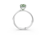 White gold Fancy Green Oval  Cut Solitaire Engagement Ring with Four-Prong Setting and Classic Band_23