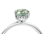 White gold Fancy Green Oval  Cut Solitaire Engagement Ring with Four-Prong Setting and Classic Band_24
