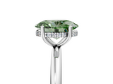 White gold Fancy Green Oval  Cut Solitaire Engagement Ring with Four-Prong Setting and Classic Band_25