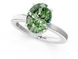White gold Fancy Green Oval  Cut Solitaire Engagement Ring with Four-Prong Setting on a Classic Band_20