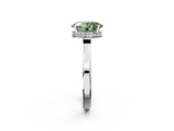 White gold Fancy Green Oval  Cut Solitaire Engagement Ring with Four-Prong Setting on a Classic Band_22