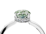White gold Fancy Green Oval  Cut Solitaire Engagement Ring with Four-Prong Setting on a Classic Band_24