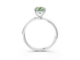 White gold Fancy Green Oval  Cut Solitaire Engagement Ring with Thin Band and Four-Prong Setting_6