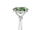 White gold Fancy Green Oval  Cut Solitaire Engagement Ring with Thin Band and Four-Prong Setting_8