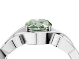 White gold Fancy Green Oval Cut Solitaire Intertwined Band Prong Setting Ring_4