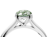 White gold Fancy Green Oval  Cut Solitaire Ring with Cathedral Band and Four-Prong Setting_57