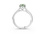 White gold Fancy Green Oval  Cut Solitaire Ring with Cathedral Band and Four-Prong Setting_59