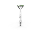 White gold Fancy Green Oval  Cut Solitaire Ring with Cathedral Band and Four-Prong Setting_61