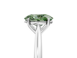 White gold Fancy Green Oval  Cut Solitaire Ring with Cathedral Band and Four-Prong Setting_64