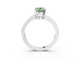 White gold Fancy Green Oval  Cut Solitaire Ring with Four-Prong Setting and Classic Band_84