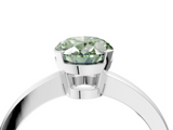 White gold Fancy Green Oval  Cut Solitaire Ring with Four-Prong Setting and Classic Band_84