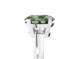 White gold Fancy Green Oval  Cut Solitaire Ring with Four-Prong Setting and Classic Band_85