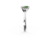 White gold Fancy Green Oval  Cut Solitaire Ring with Four-Prong Setting on a Classic Band_26