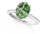 White gold Fancy Green Oval  Cut Solitaire Ring with Four-Prong Setting on a Classic Band_29