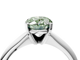 White gold Fancy Green Oval  Cut Solitaire Ring with Four-Prong Setting on a Classic Band_32
