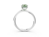White gold Fancy Green Oval  Cut Solitaire Ring with Thin Band and Four-Prong Setting_19